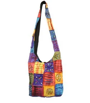 Cotton Patchwork Tie-Dye Symbols Bag