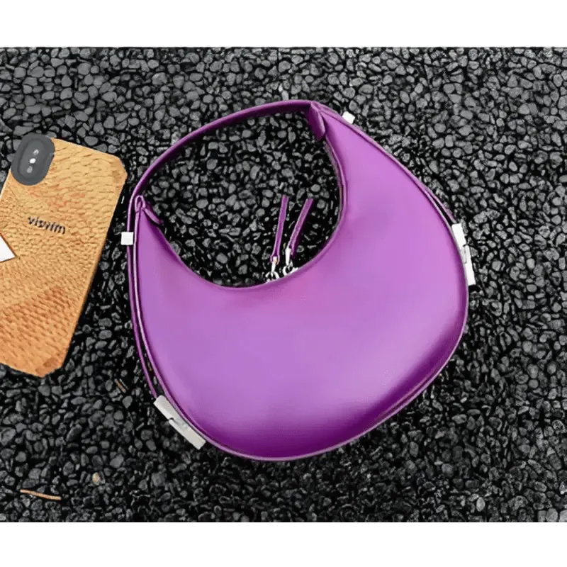 Crescent Leather Small Bag: Stylish U-Shaped Underarm Bag in 4 Colors