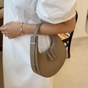 Crescent Leather Small Bag: Stylish U-Shaped Underarm Bag in 4 Colors