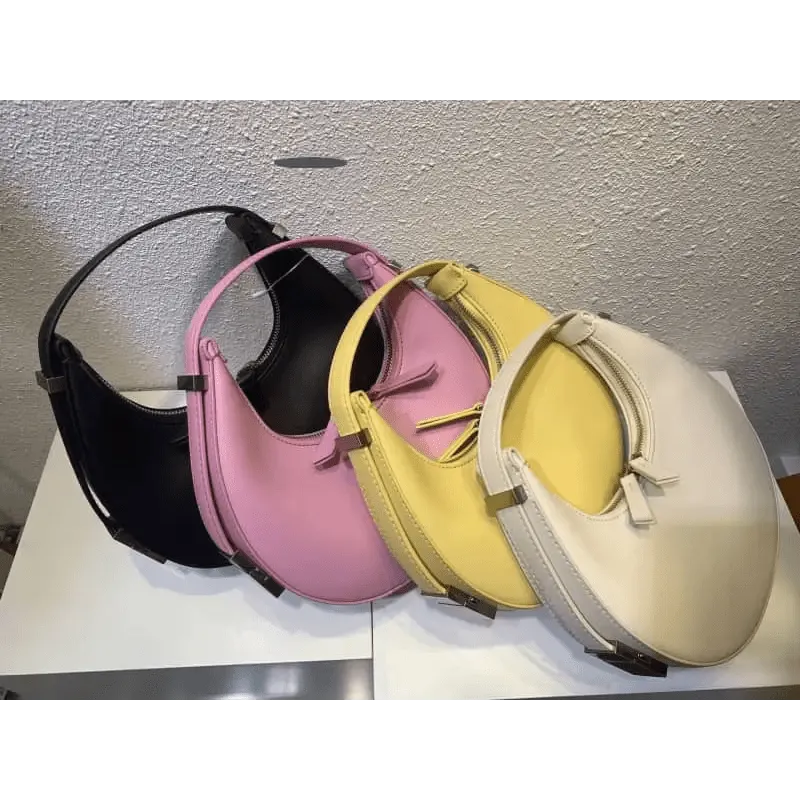 Crescent Leather Small Bag: Stylish U-Shaped Underarm Bag in 4 Colors