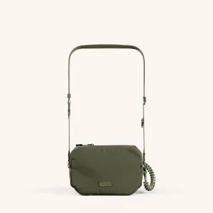 Crossbody Bag with Lanyard in Moss