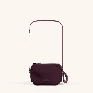Crossbody Bag with Slim Lanyard in Burgundy