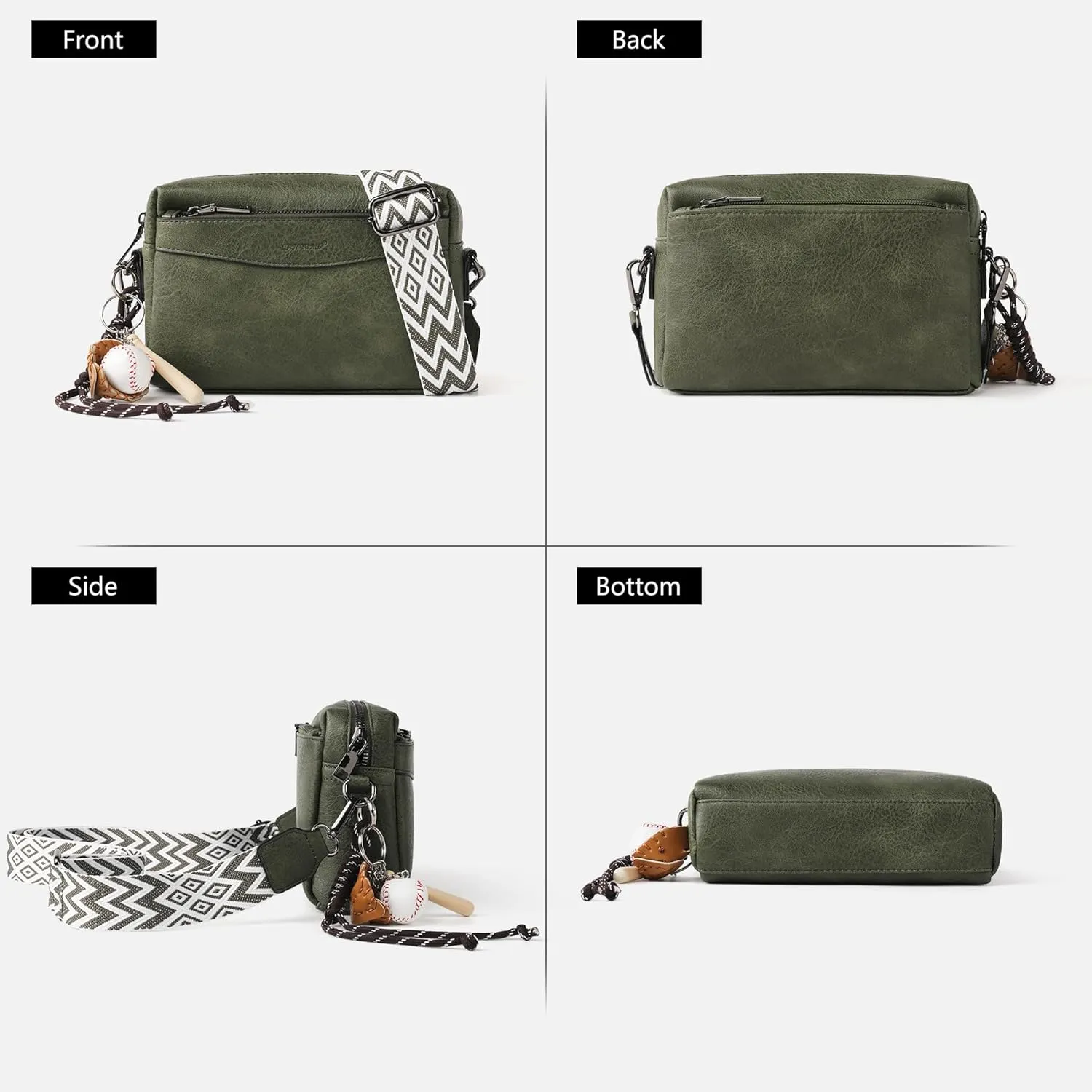 Crossbody Purses, Simple Fashion Crossbody with Removable Shoulder Strap, Multi-Pocket Crossbody Bags for Women