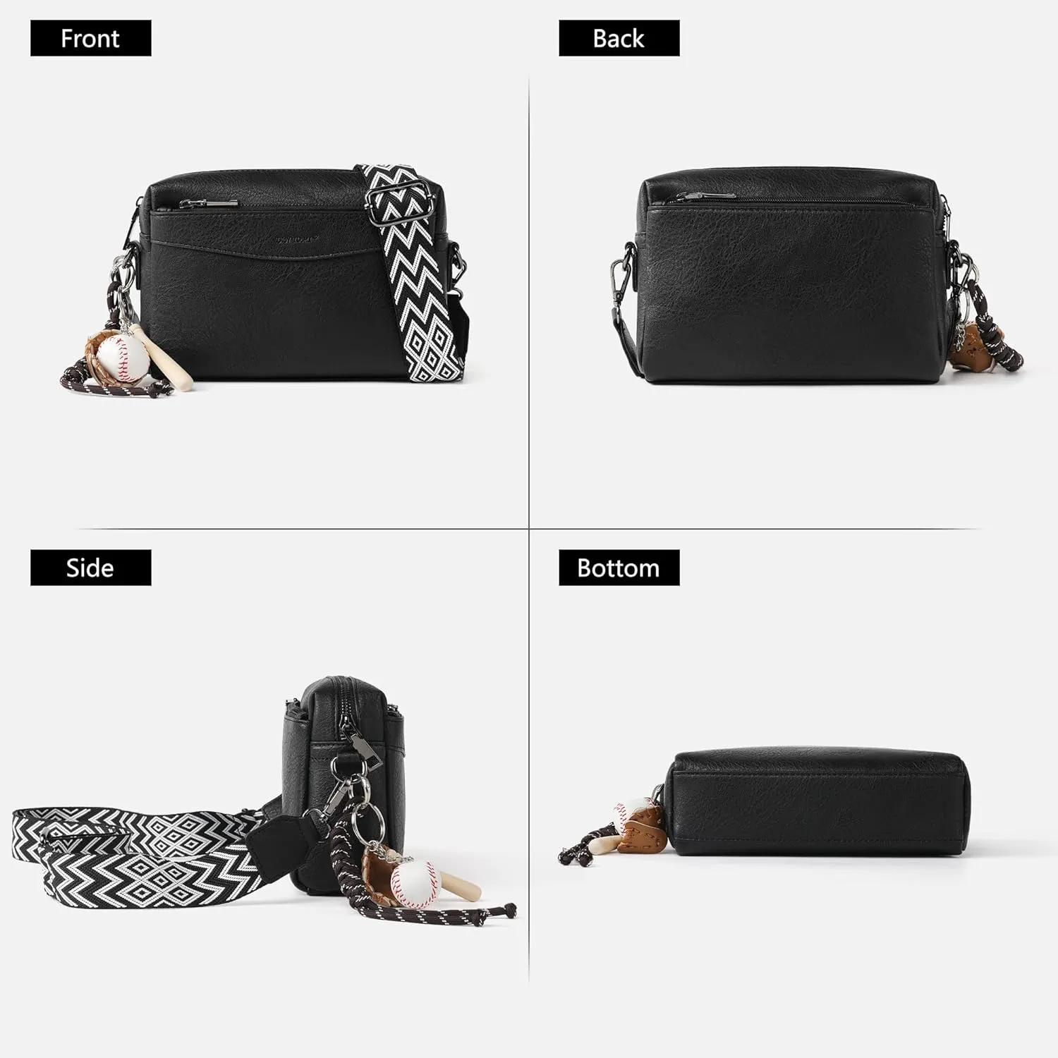 Crossbody Purses, Simple Fashion Crossbody with Removable Shoulder Strap, Multi-Pocket Crossbody Bags for Women