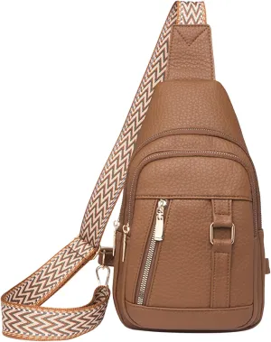 Crossbody Sling Bags for Women 2024 New Upgrade Leather Crossbody Fanny Packs for Women,trendy Chest Bag Backpack with Adjustable Strap,cross Body Bag for Hiking Outdoor Sports Travel