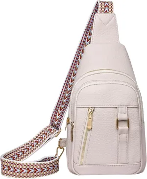 Crossbody Sling Bags for Women 2024 New Upgrade Leather Crossbody Fanny Packs for Women,trendy Chest Bag Backpack with Adjustable Strap,cross Body Bag for Hiking Outdoor Sports Travel