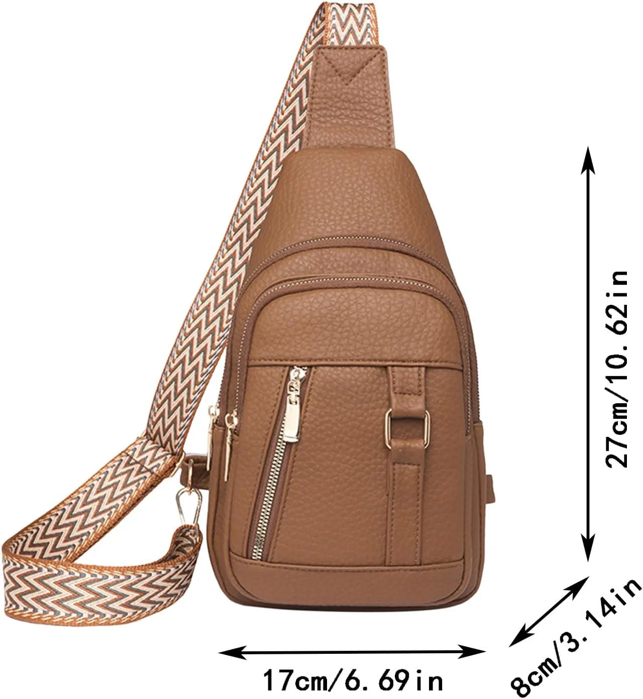 Crossbody Sling Bags for Women 2024 New Upgrade Leather Crossbody Fanny Packs for Women,trendy Chest Bag Backpack with Adjustable Strap,cross Body Bag for Hiking Outdoor Sports Travel