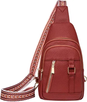 Crossbody Sling Bags for Women 2024 New Upgrade Leather Crossbody Fanny Packs for Women,trendy Chest Bag Backpack with Adjustable Strap,cross Body Bag for Hiking Outdoor Sports Travel