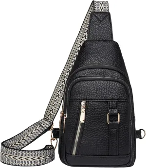 Crossbody Sling Bags for Women 2024 New Upgrade Leather Crossbody Fanny Packs for Women,trendy Chest Bag Backpack with Adjustable Strap,cross Body Bag for Hiking Outdoor Sports Travel