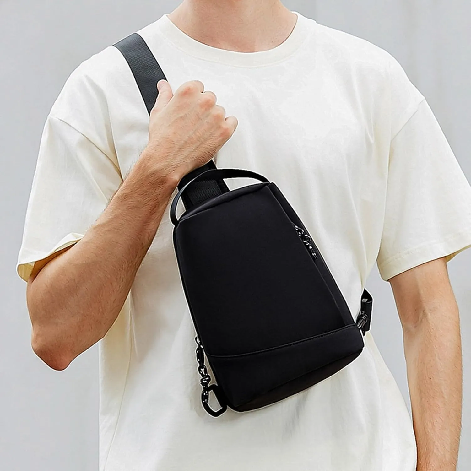 Crossbody Small Sling Backpack for Women Men Anti Theft Small Sling Bags for Women Stylish Versatile Bag(Black)