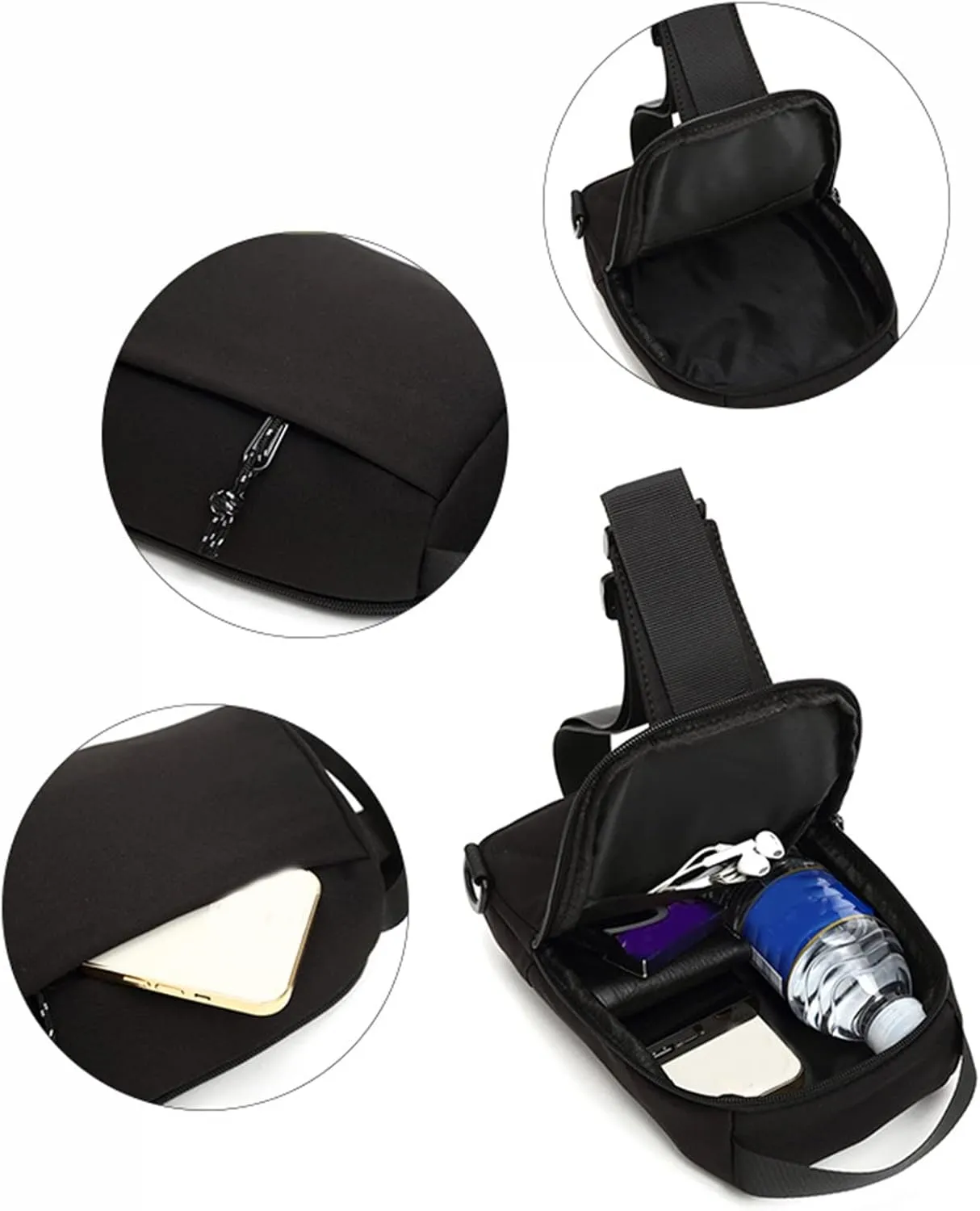 Crossbody Small Sling Backpack for Women Men Anti Theft Small Sling Bags for Women Stylish Versatile Bag(Black)