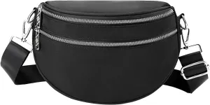 Crossbody Small Sling Backpack for Women Men Single Shoulder Bags with Adjustable Strap Womens Trendy Cute Bag(Black)