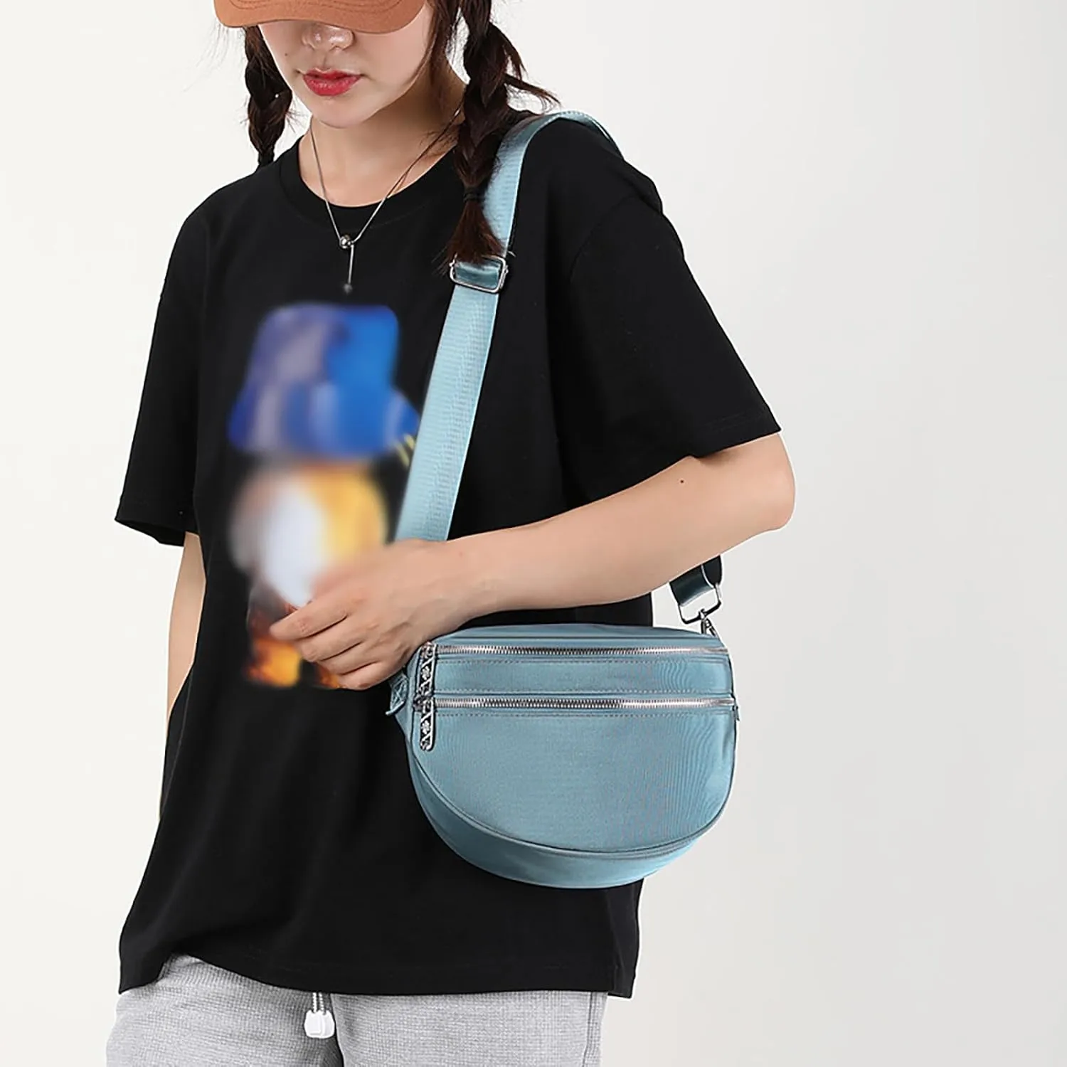 Crossbody Small Sling Backpack for Women Men Single Shoulder Bags with Adjustable Strap Womens Trendy Cute Bag(BU2)