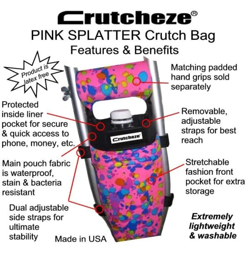CRUTCHEZE CRUTCH BAG - PINK SPLATTER