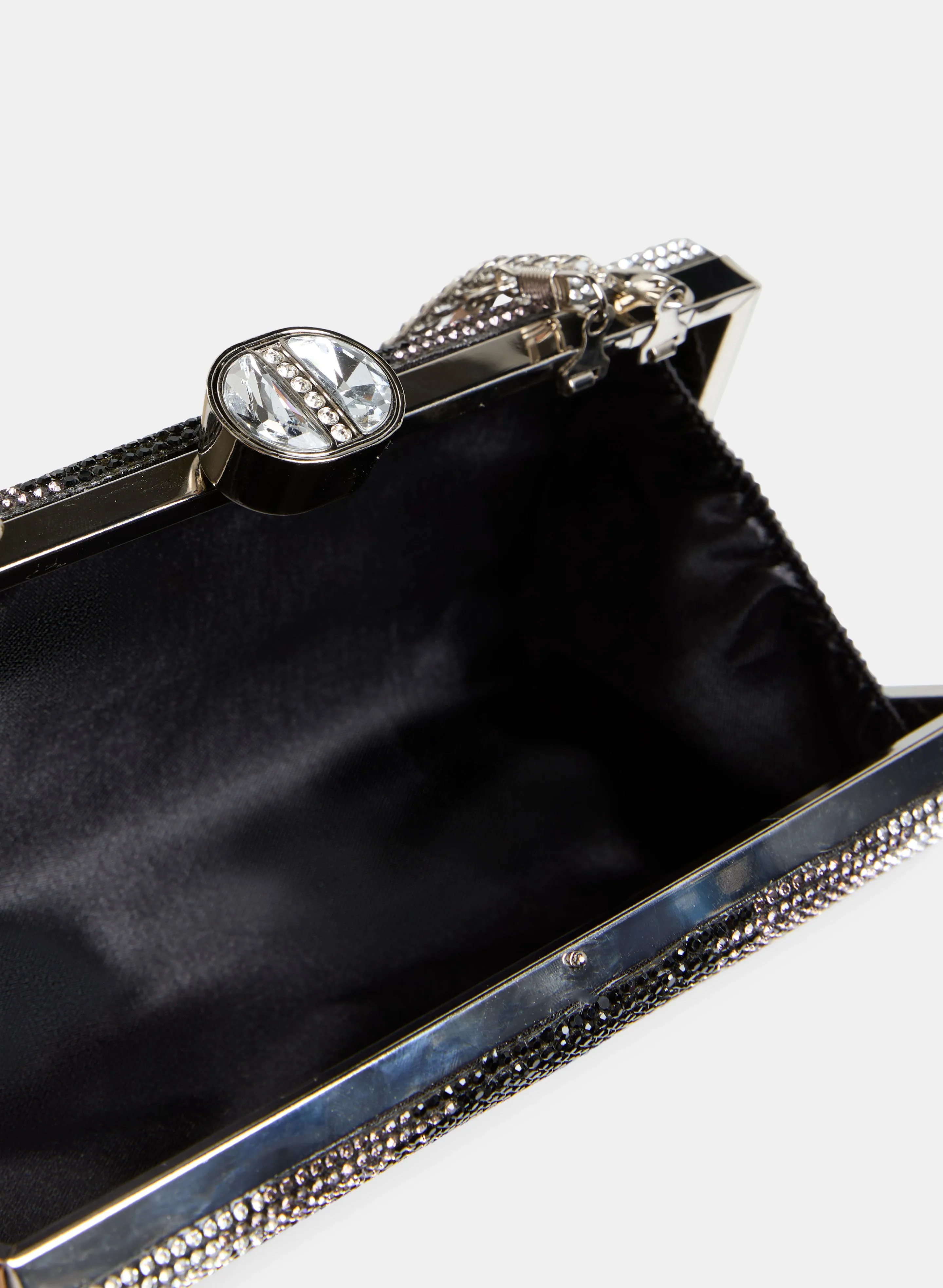 Crystal Embellished Box Clutch