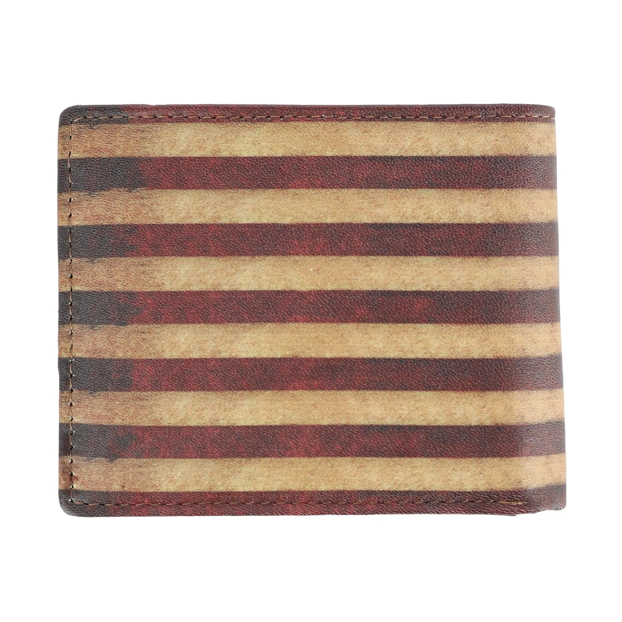 CTM® Men's Leather RFID Vintage American Flag Bifold Passcase Wallet