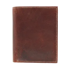 CTM® Men's Oil Pull Up Leather Euro Bifold Wallet