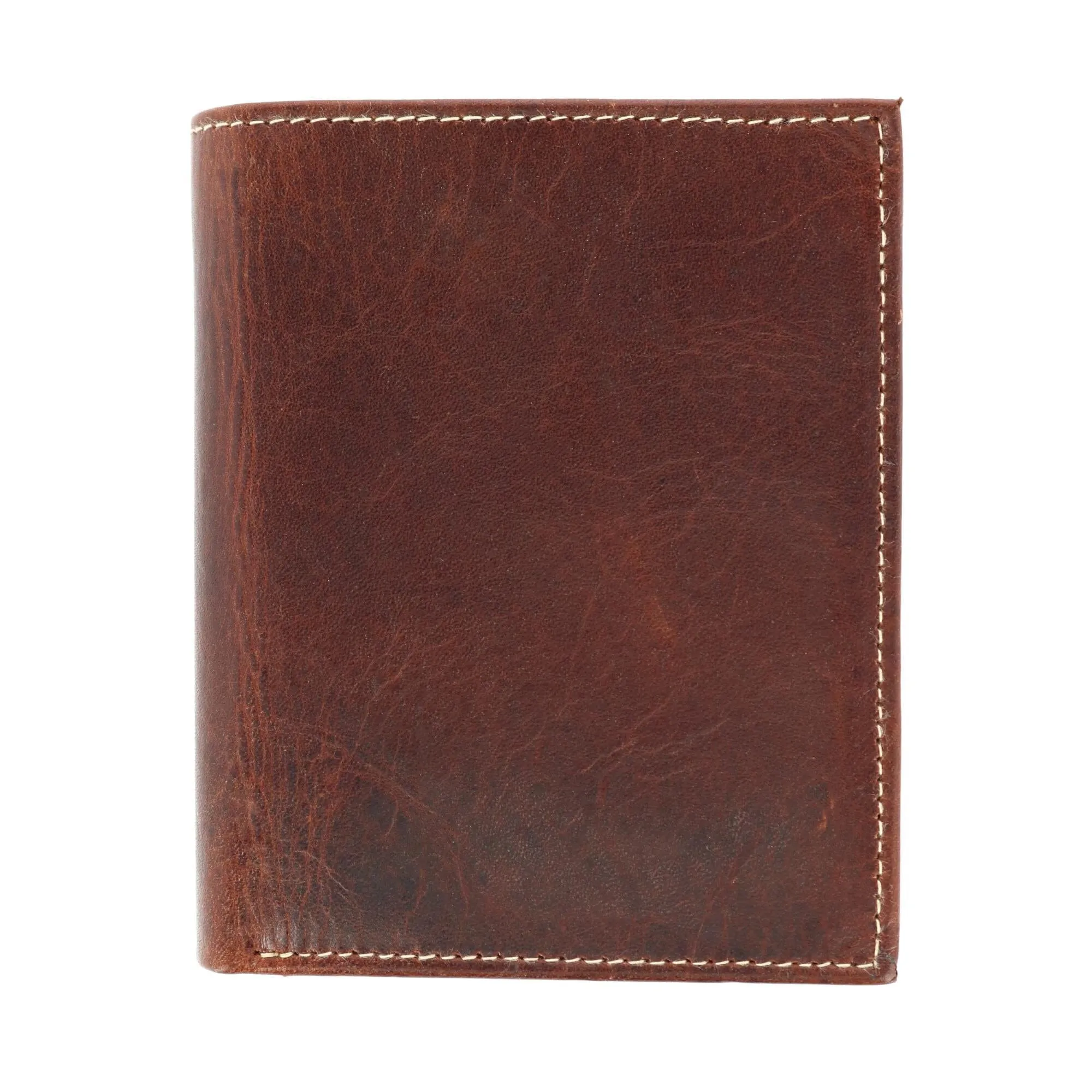 CTM® Men's Oil Pull Up Leather Euro Bifold Wallet