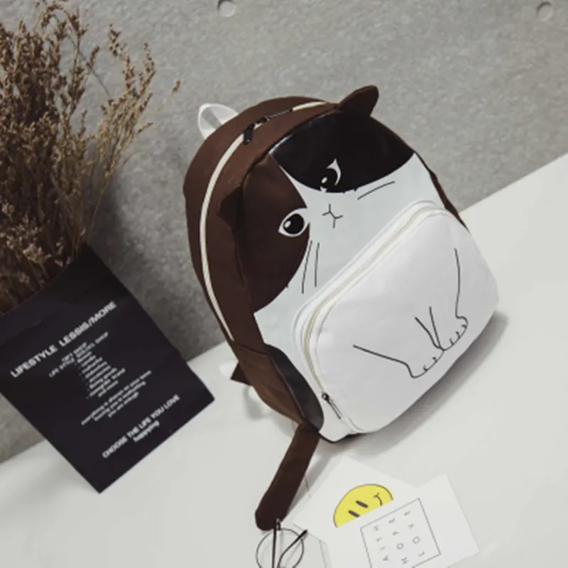 Cute Kawaii Cat Canvas Backpack AD0027