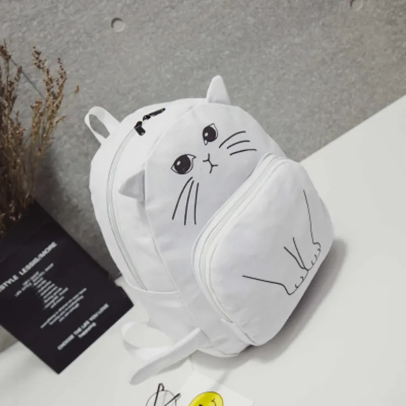 Cute Kawaii Cat Canvas Backpack AD0027