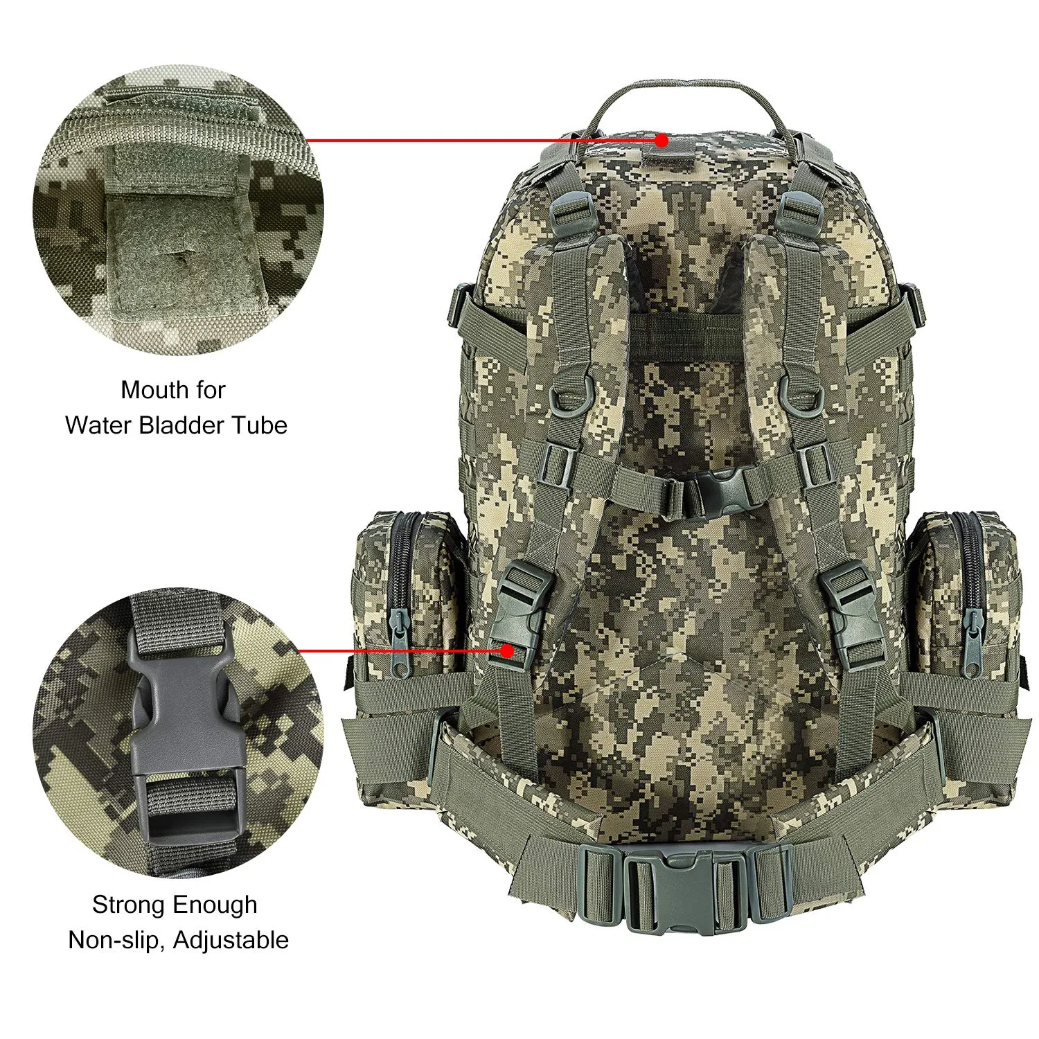 CVLIFE Military Tactical Backpack Survival Army Rucksack Assault Pack Molle Bag Camo