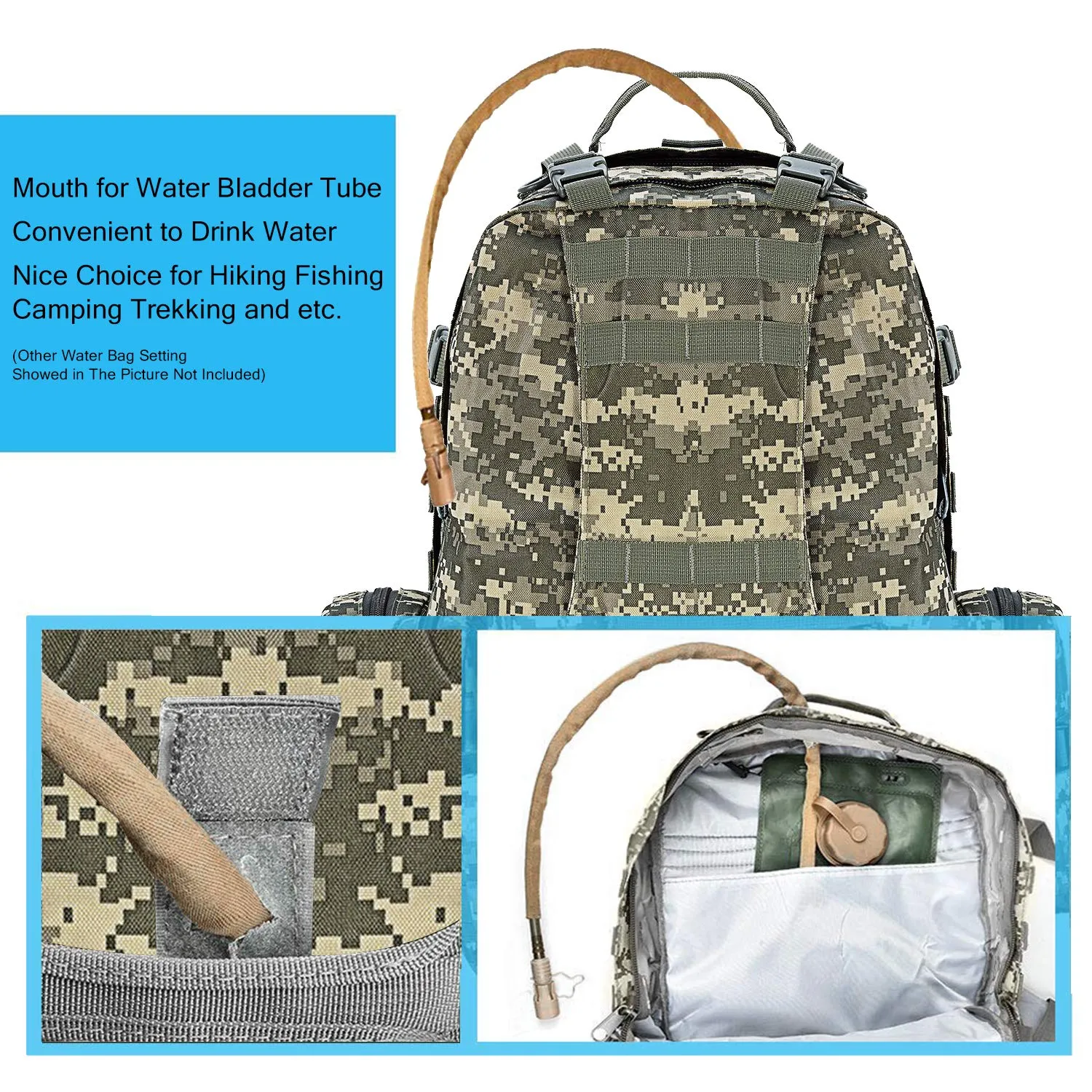 CVLIFE Military Tactical Backpack Survival Army Rucksack Assault Pack Molle Bag Camo