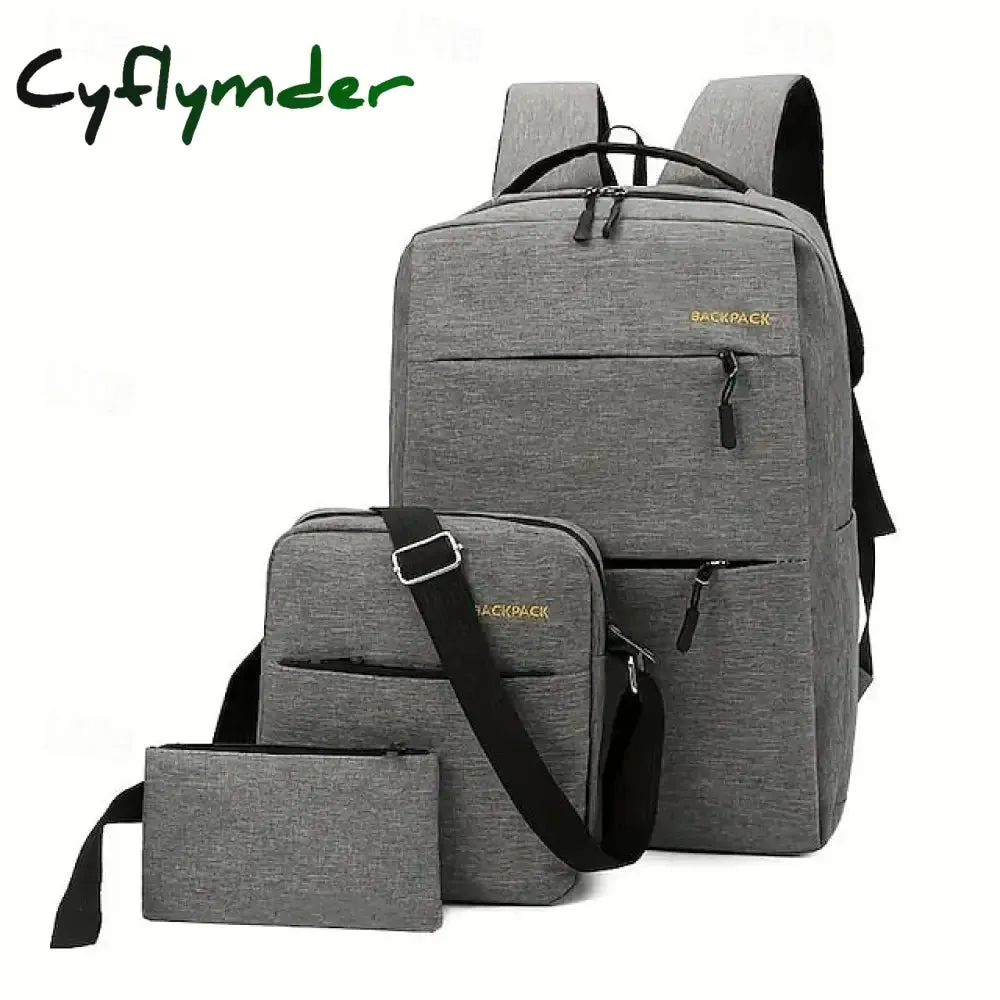 Cyflymder School Backpack Set Business Backpack Casual Bags Computer Backpacks Back to College Gifts Grey