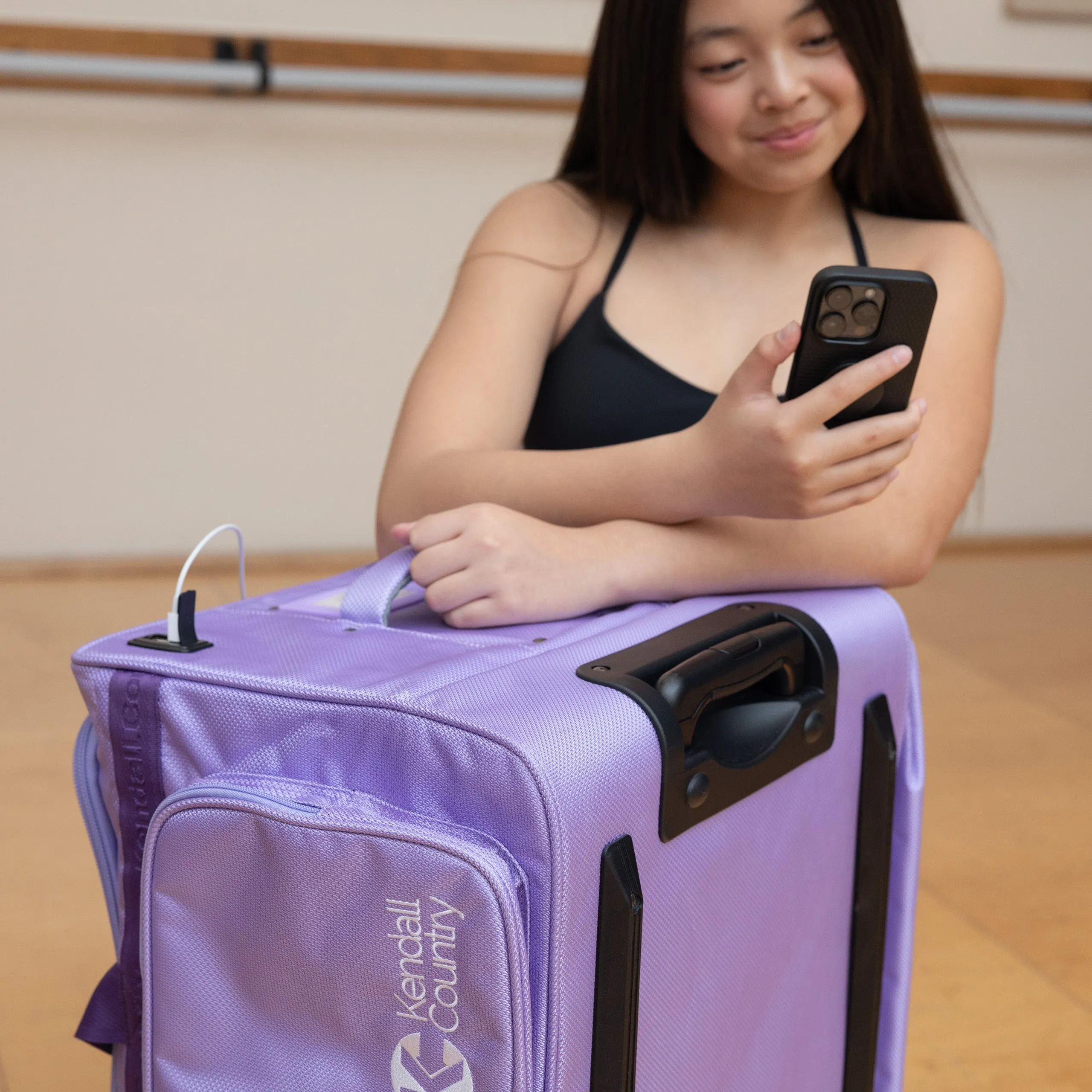 Dance Bag with Garment Rack - Cotton Candy Pink, Large 28"