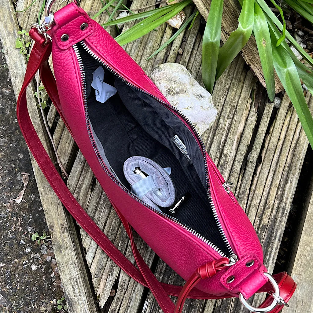 Dark Fuchsia Mini 'Matilda' Scoop Shoulder/Crossbody Bag