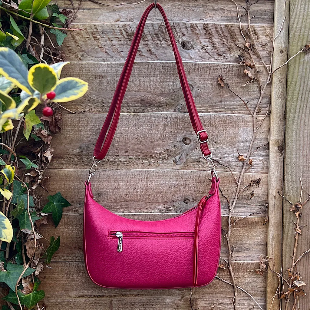 Dark Fuchsia Mini 'Matilda' Scoop Shoulder/Crossbody Bag