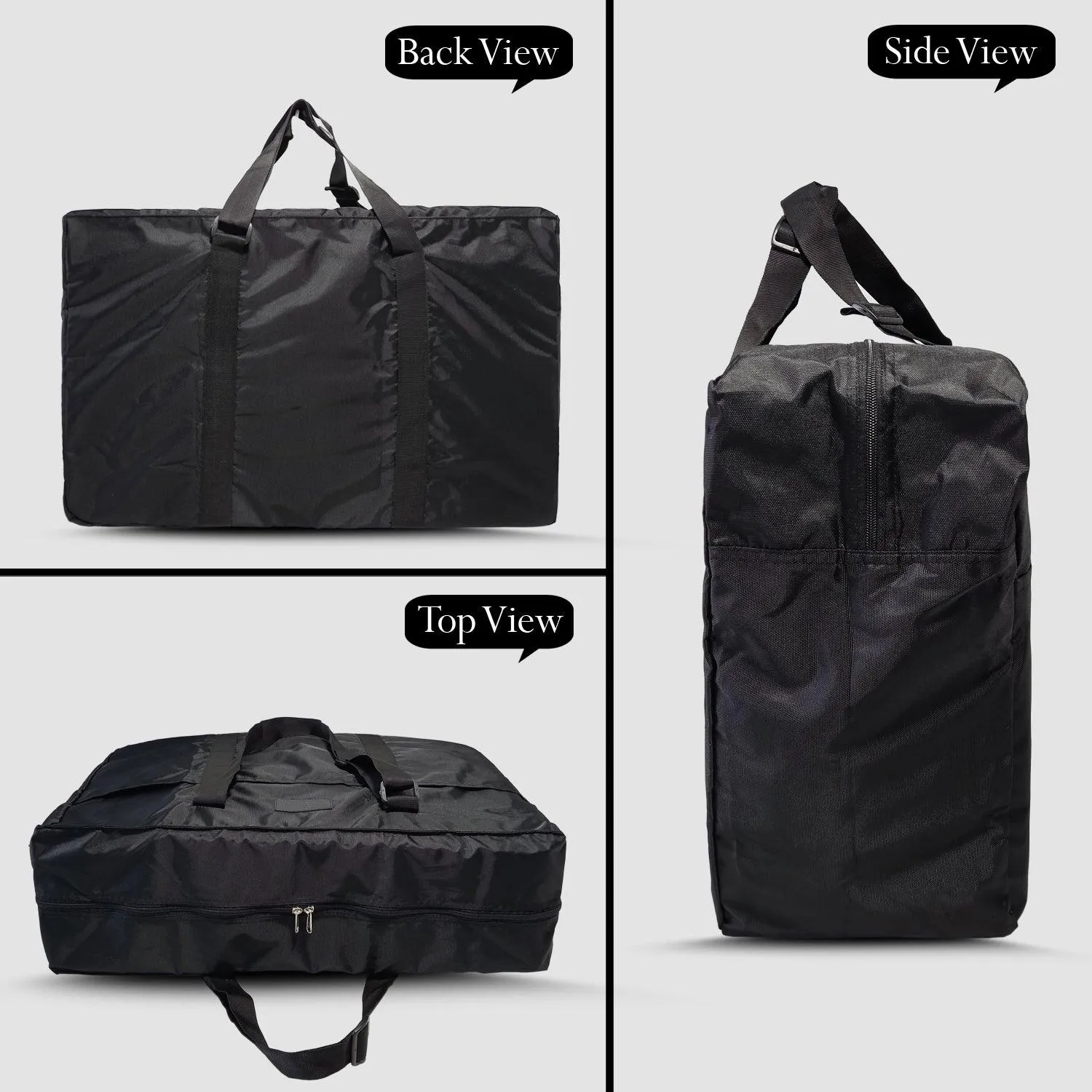 Deeya Ballistic Nylon Large Size Unisex Foldable Travel Duffle Bag with Small Cover Bag (Black)