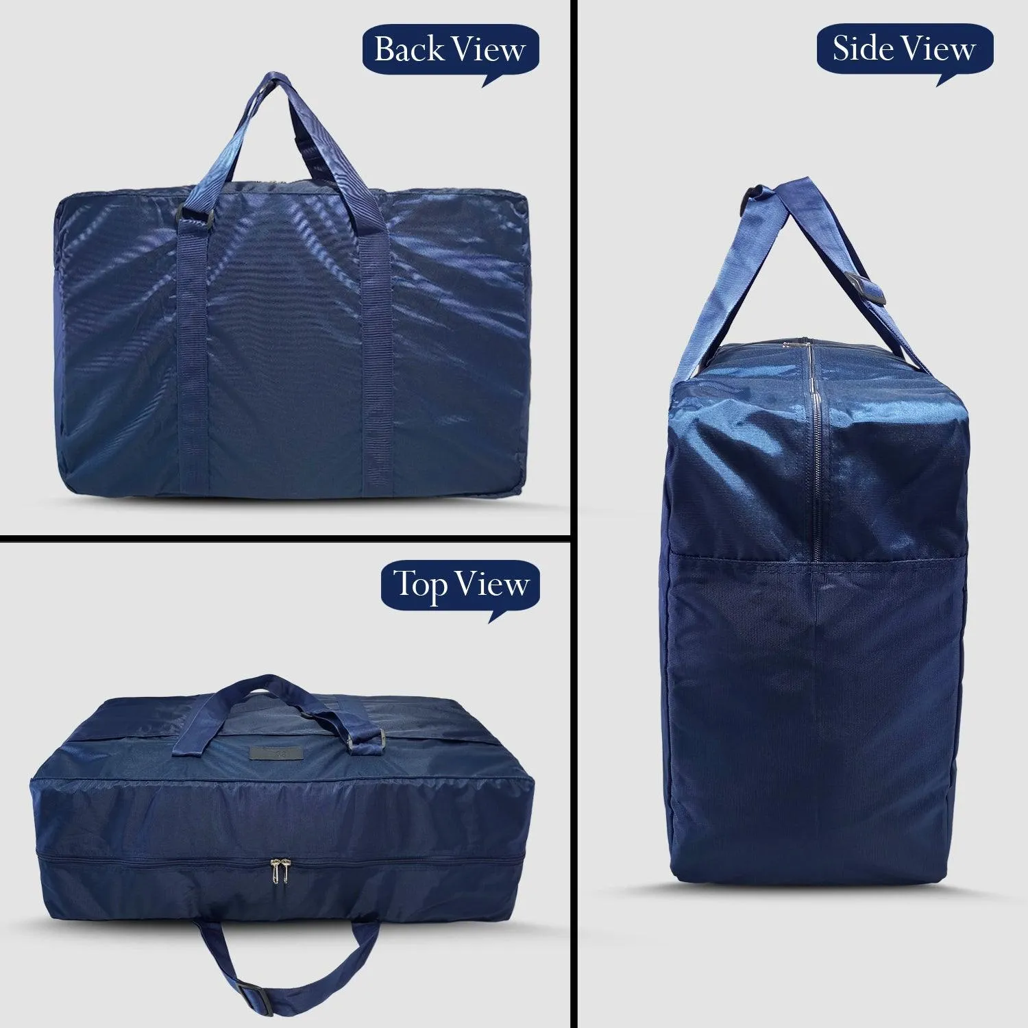 Deeya Ballistic Nylon Large Size Unisex Foldable Travel Duffle Bag with Small Cover Bag (Dark Blue)