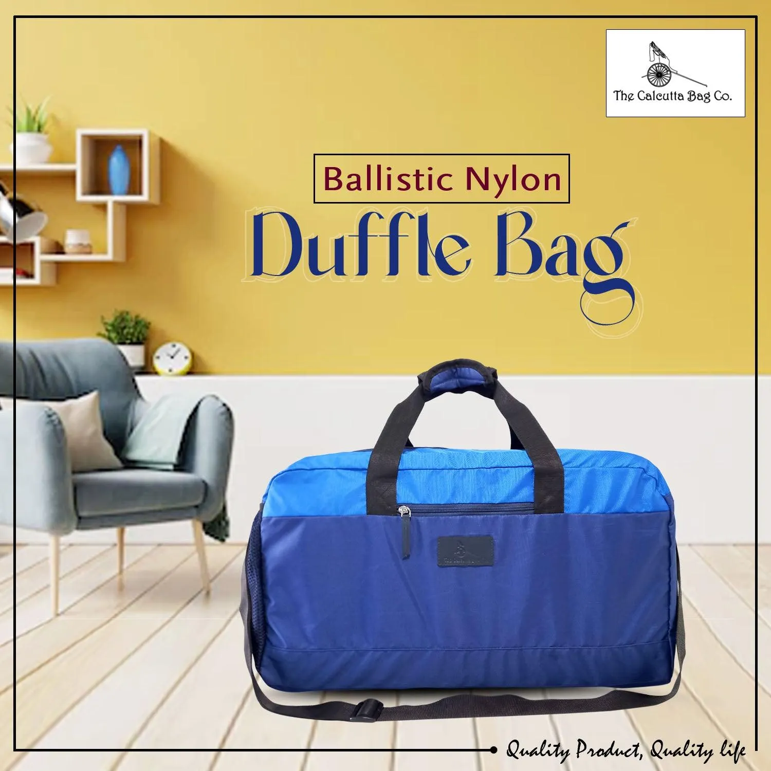 Deeya Ballistic Nylon Large Size Unisex Travel Duffle Bag, Shoulder Weekender Bag (Blue)