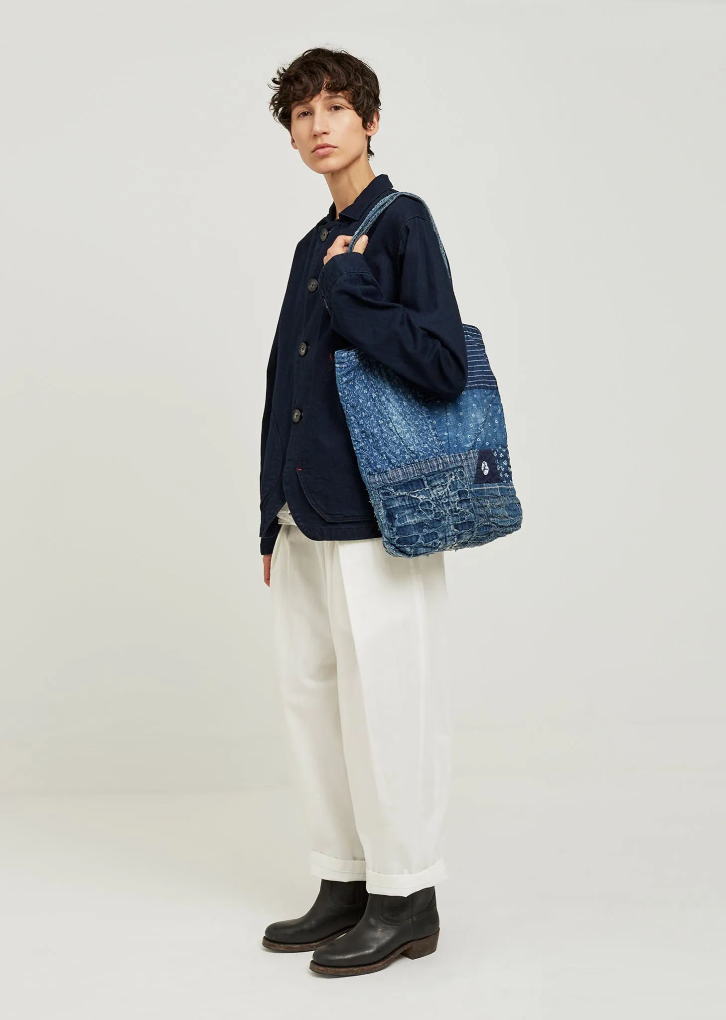 Denim Patchwork Tote Bag