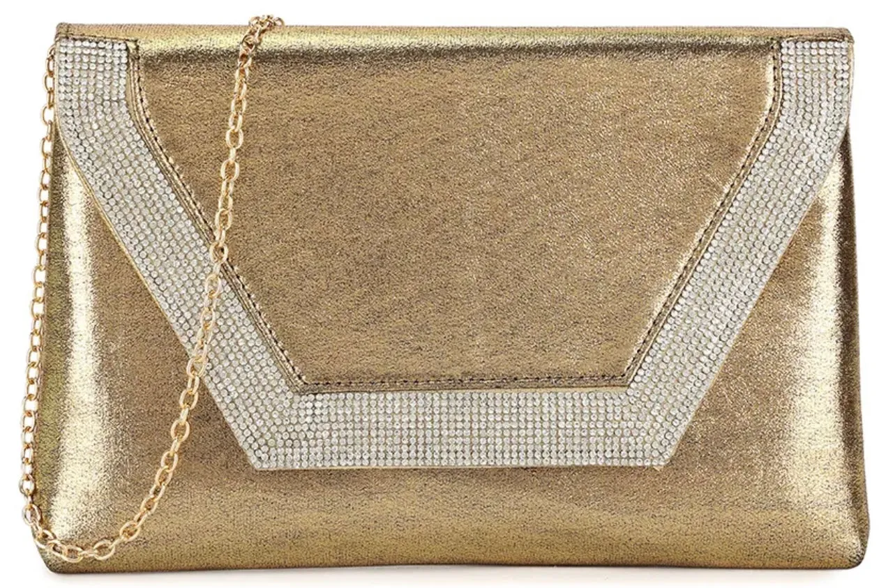Diamante Trim Clutch Bag