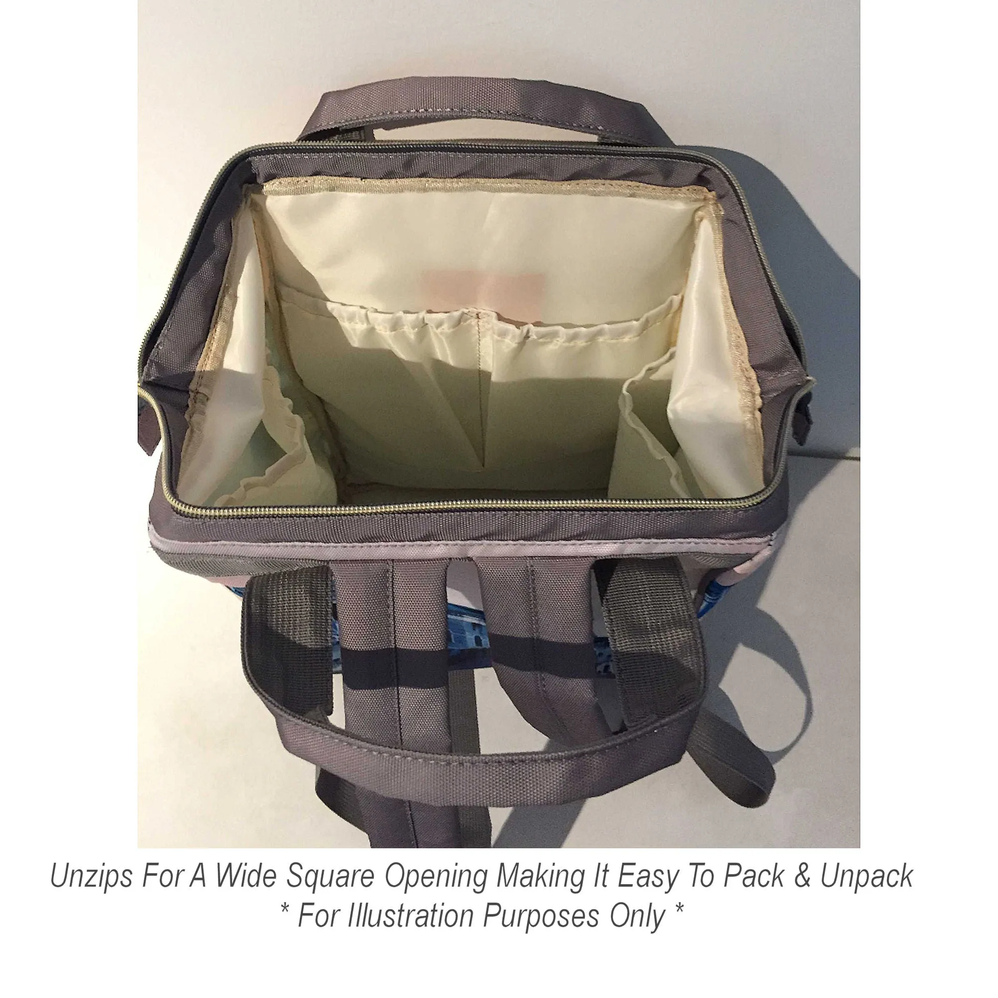 Diaper Bag Backpack | Adorable Teddy Bear - Dark And Light Blue Waterproof Diaper Bag