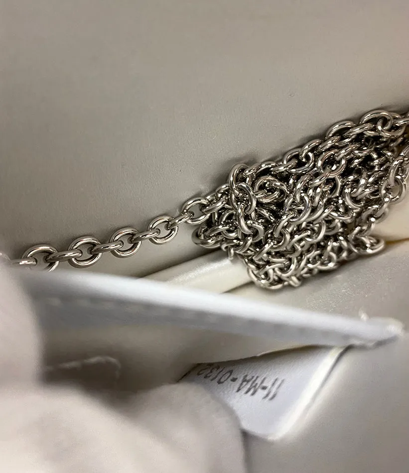 Dior Cannage Crystal Strass White Satin Clutch Shoulder Bag
