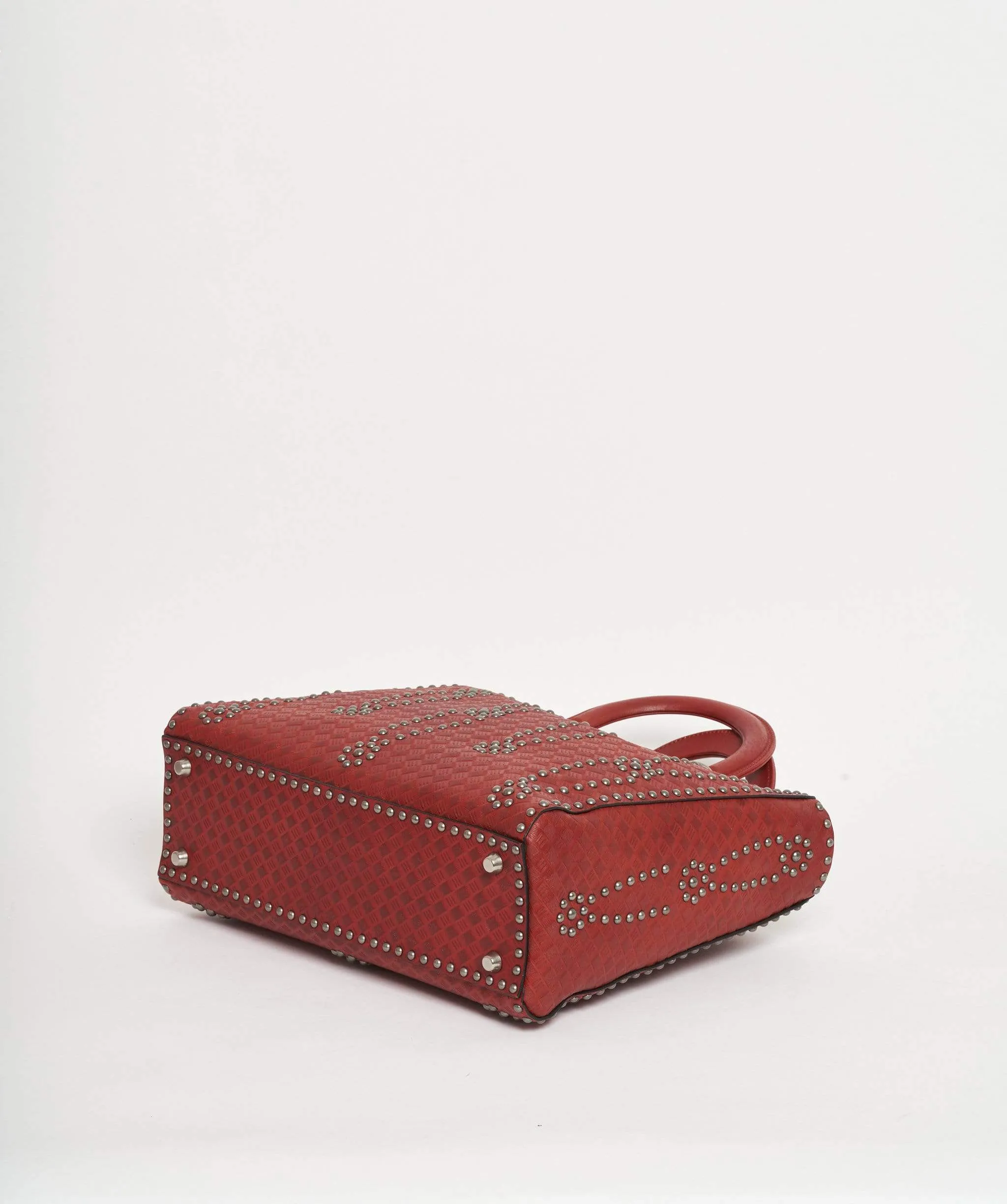 Dior Diorissimo Studded Red Leather Bag