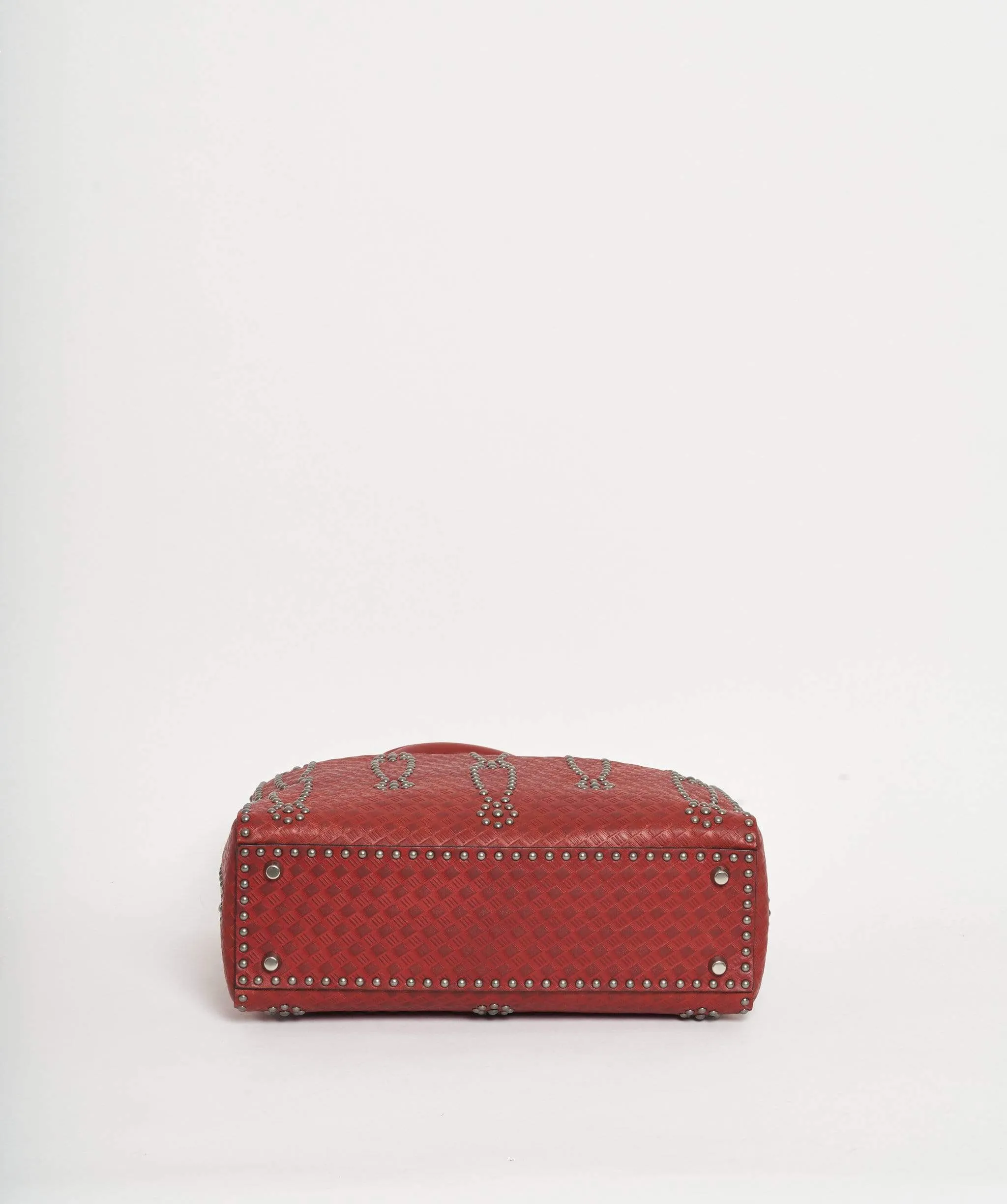 Dior Diorissimo Studded Red Leather Bag