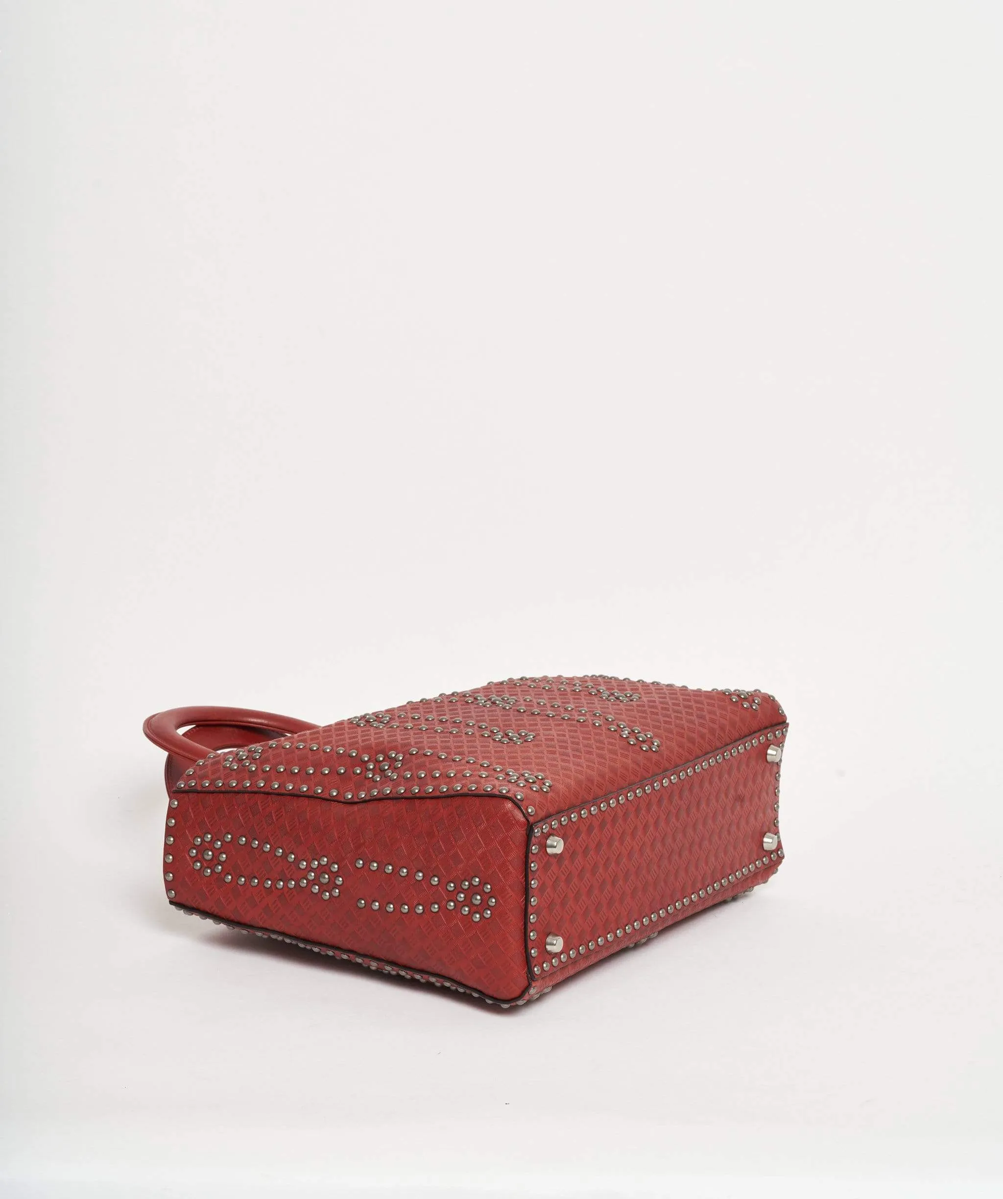 Dior Diorissimo Studded Red Leather Bag