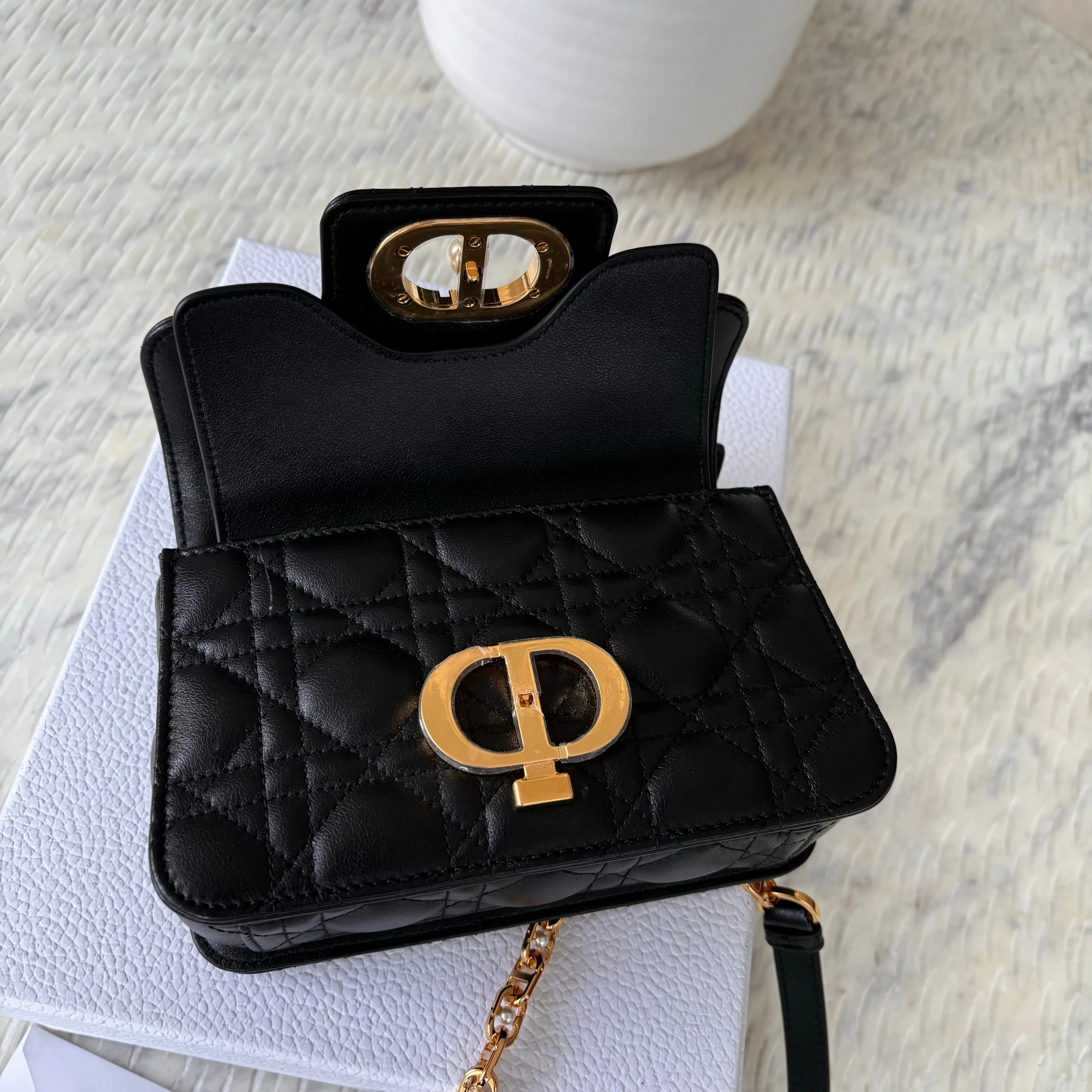 Dior Mini Dior Jolie Top Handle Bag Black