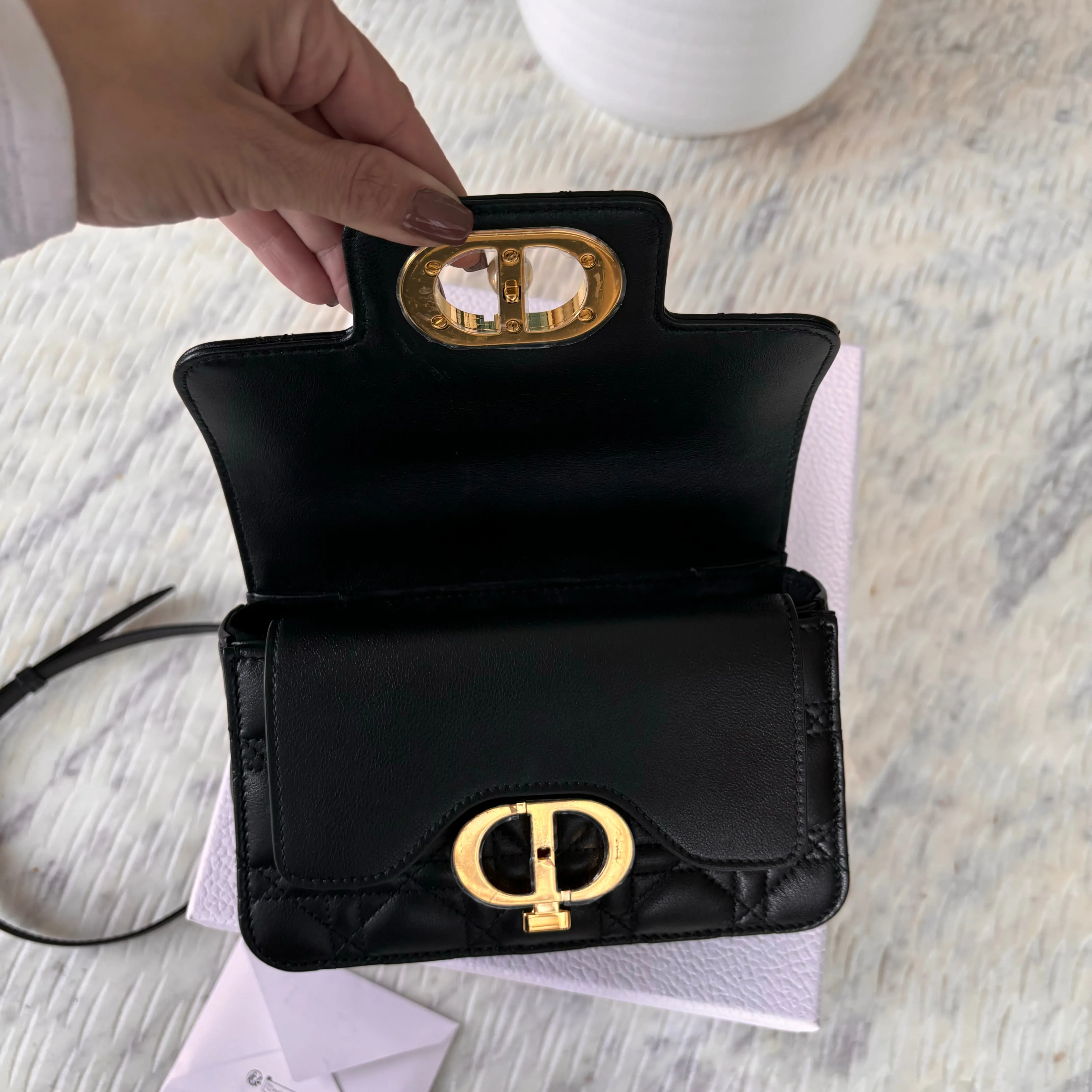 Dior Mini Dior Jolie Top Handle Bag Black