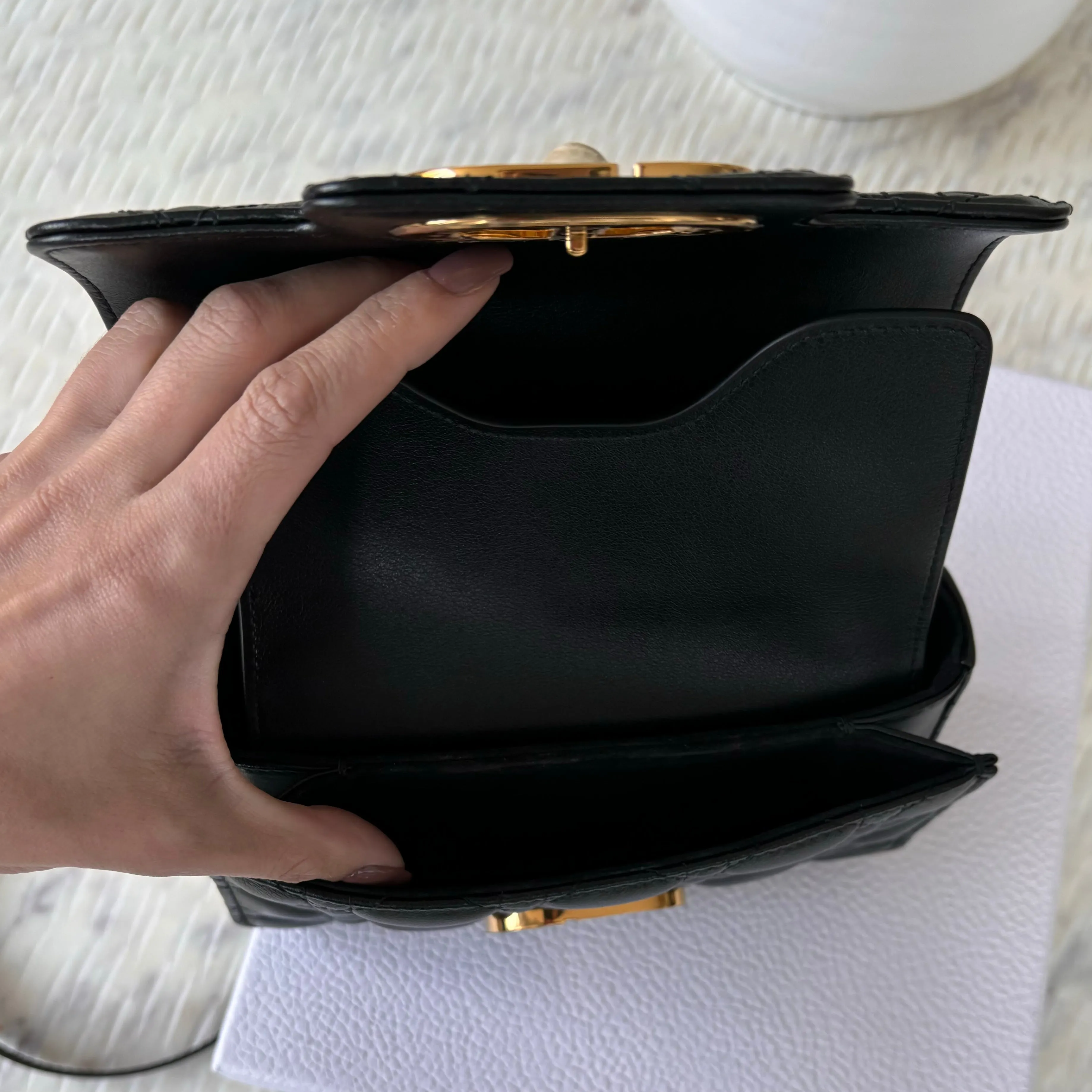 Dior Mini Dior Jolie Top Handle Bag Black