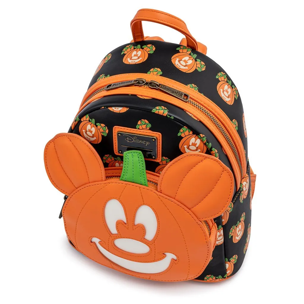 Disney - Mickey Mouse: Glow In The Dark Mickey-O-Lantern Loungefly Mini Backpack