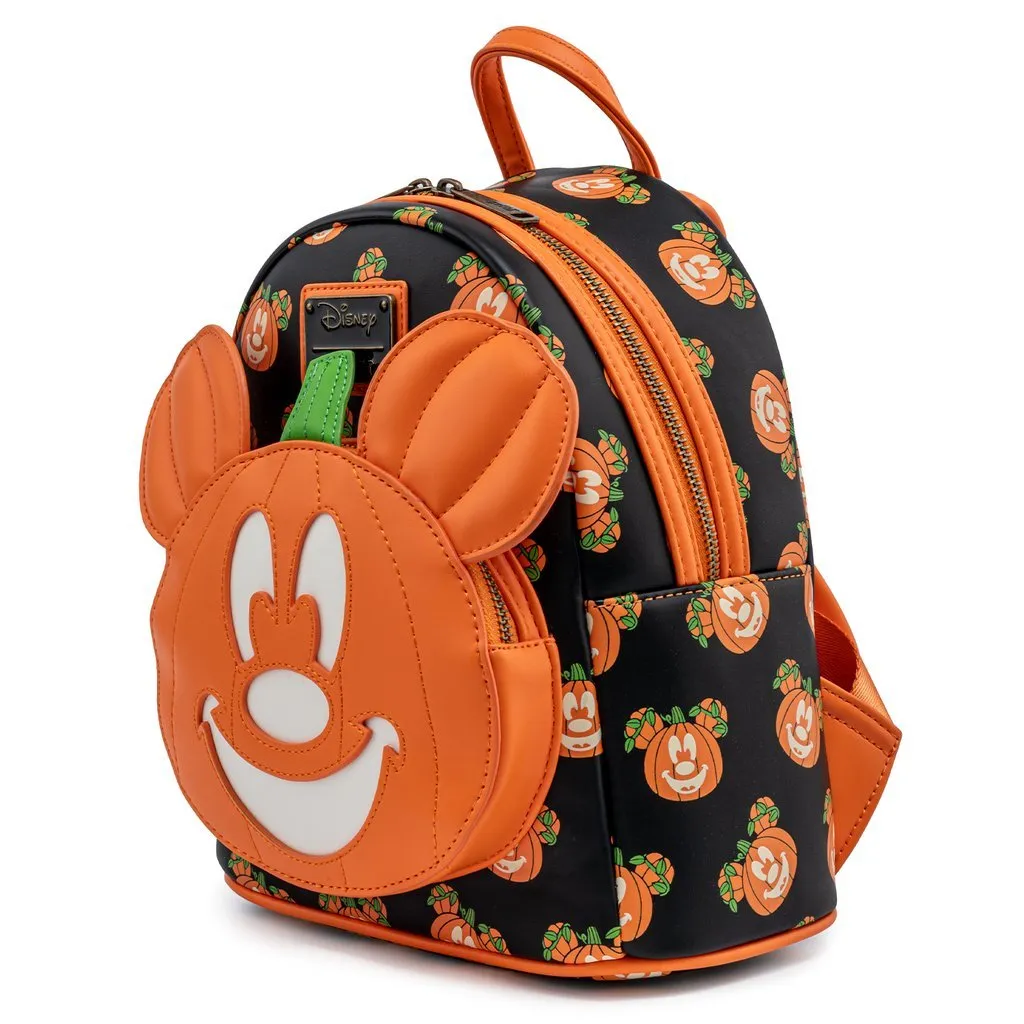 Disney - Mickey Mouse: Glow In The Dark Mickey-O-Lantern Loungefly Mini Backpack