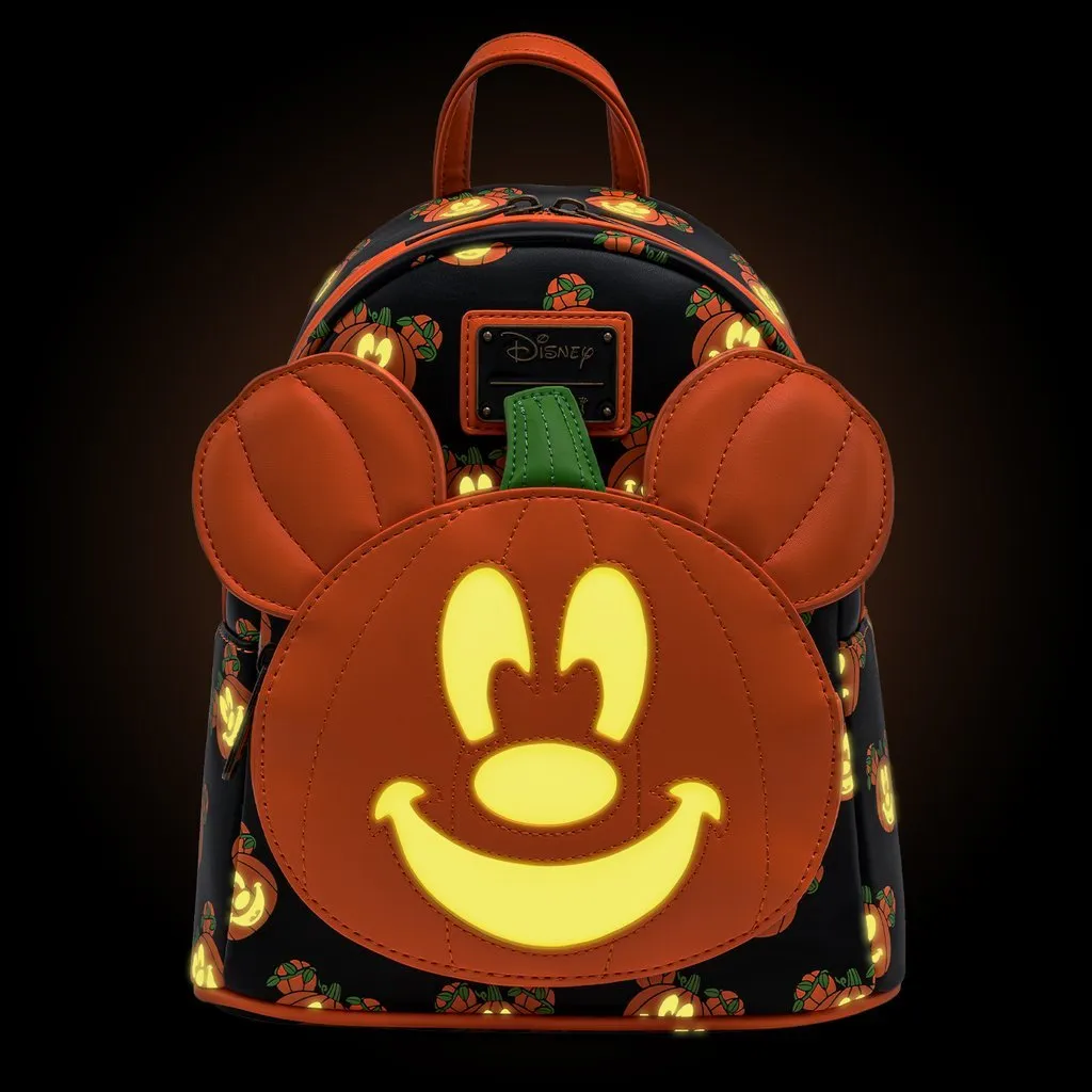 Disney - Mickey Mouse: Glow In The Dark Mickey-O-Lantern Loungefly Mini Backpack
