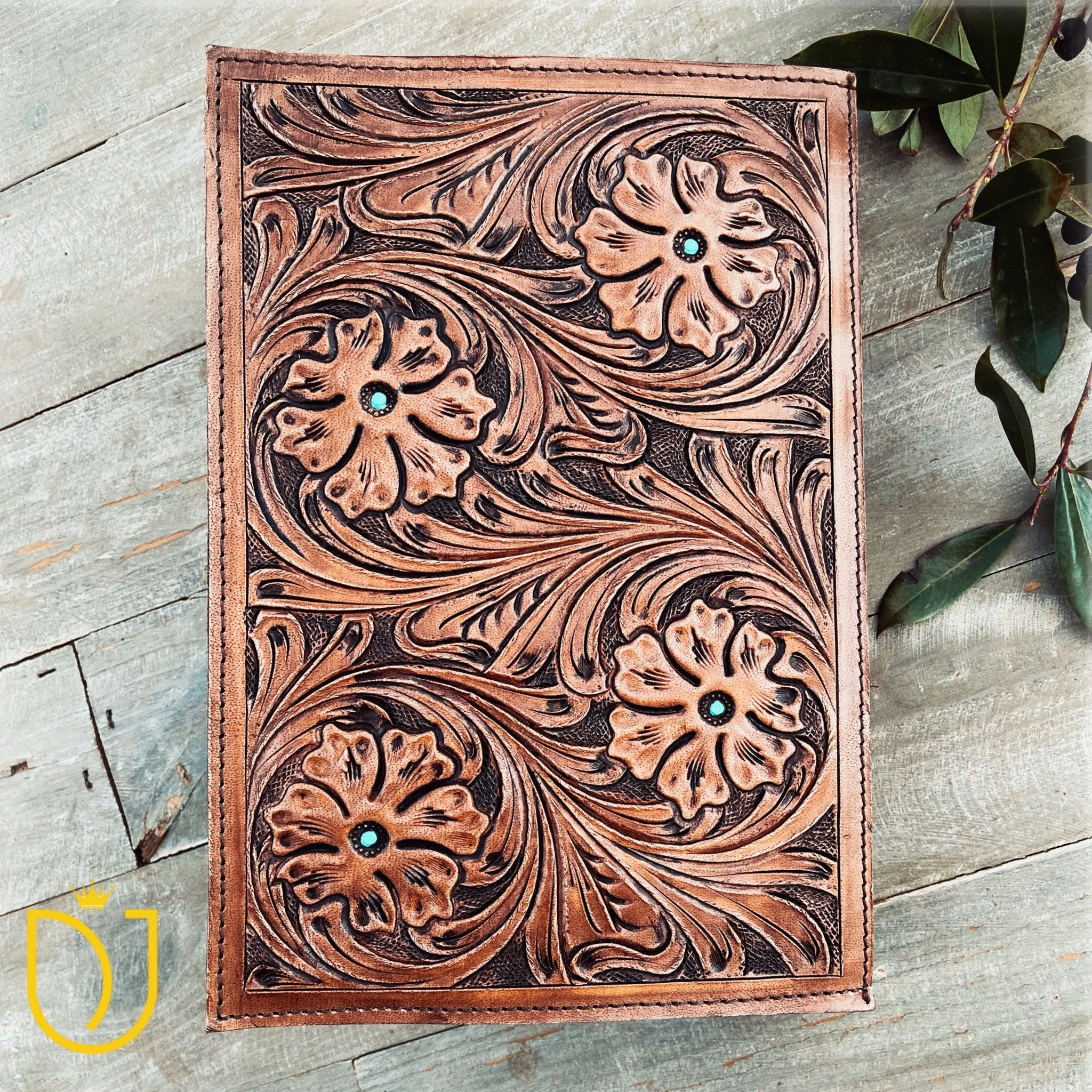 Divine Hand Tooled Leather Bible Cover
