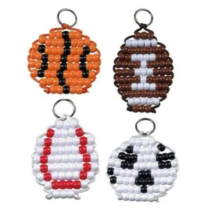 DIY Beaded Sports Ball Key-Chains (24 Pack)