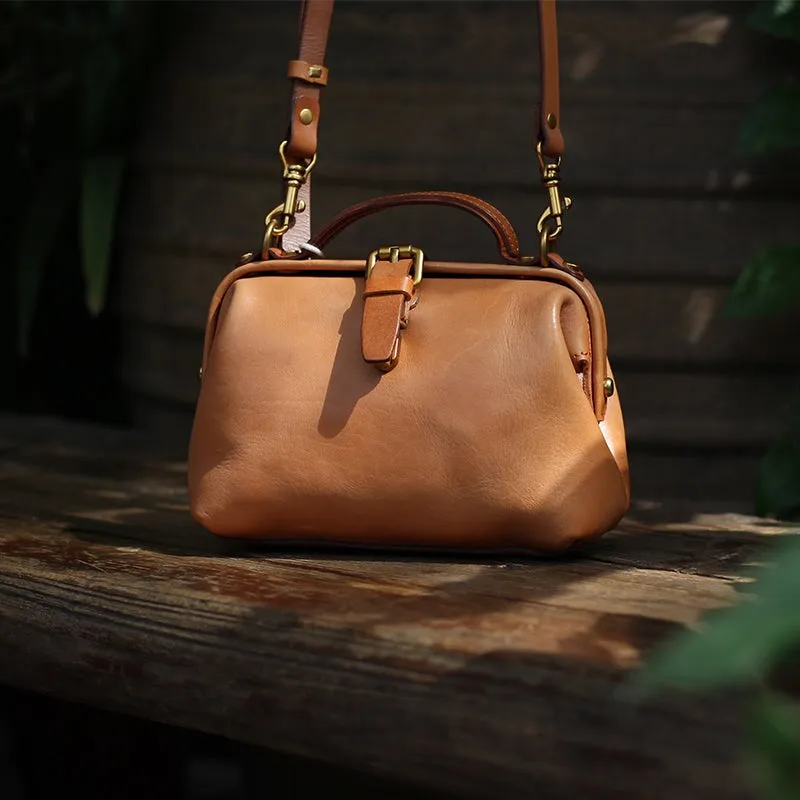 Doctor Bag-Women's Cowhide Handbag Handmade Doctor Satchel Italian Leather Doctor Bags Top Handle Bag