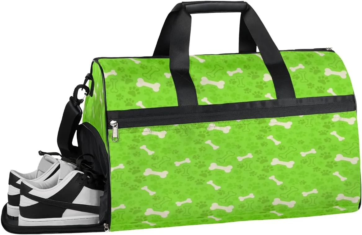 Dog Print Funny Gym Duffle Bag for Women Men 35L Sports Bags Cute Travel Duffel with Shoe Compartment Large Weekender Overnight